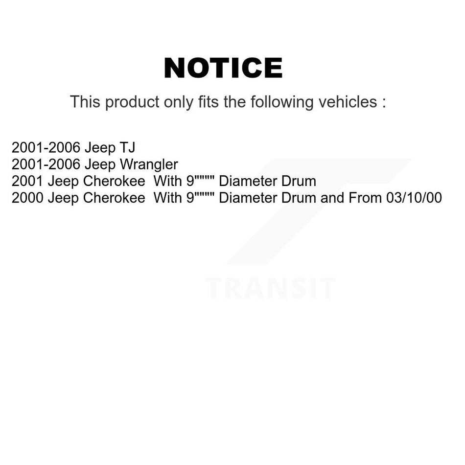 Front Rear Ceramic Brake Pads And Drum Shoes Kit For Jeep Wrangler Cherokee TJ KCN-100304