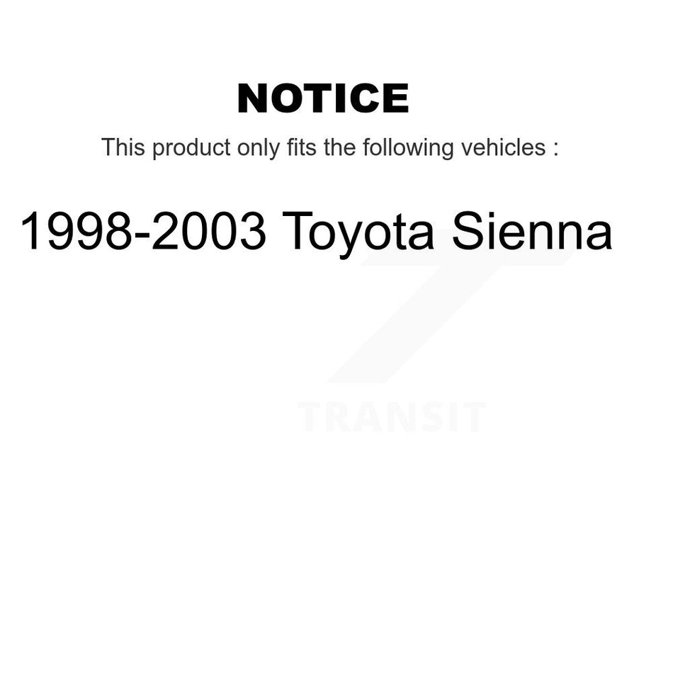 Front Rear Ceramic Brake Pads And Drum Shoes Kit For 1998-2003 Toyota Sienna KCN-100359
