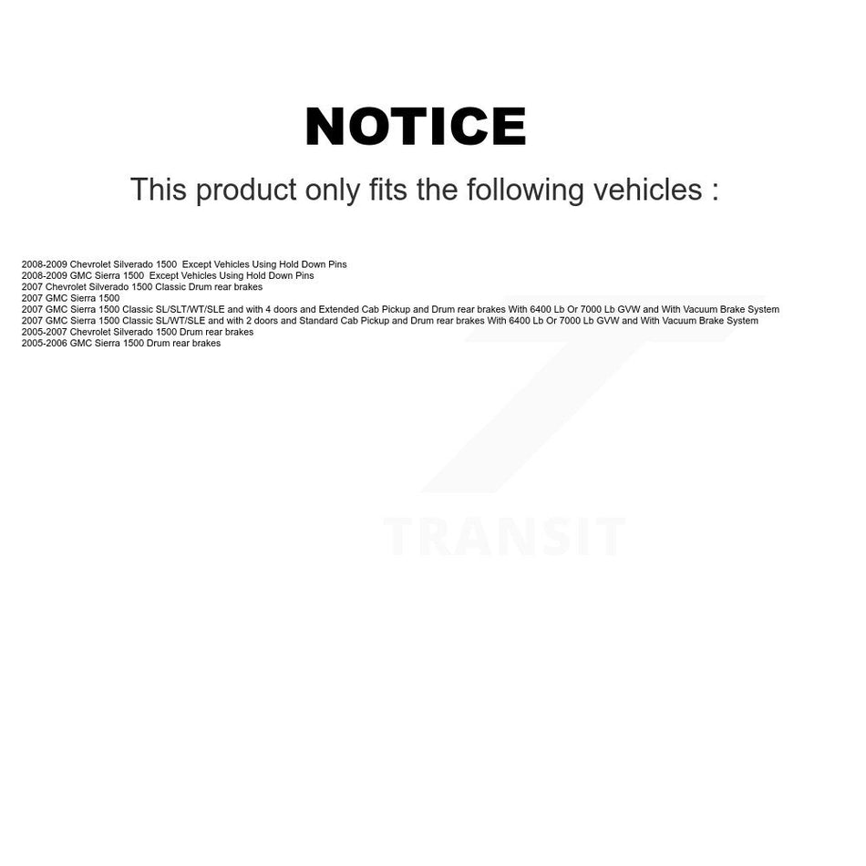 Front Rear Ceramic Brake Pads And Drum Shoes Kit For Chevrolet Silverado 1500 GMC Sierra Classic KCN-100382