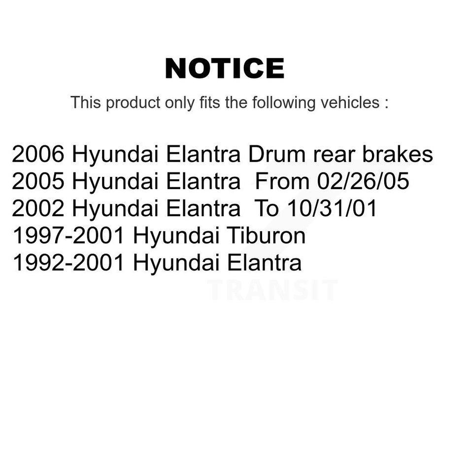 Front Rear Ceramic Brake Pads And Drum Shoes Kit For Hyundai Elantra Tiburon KCN-100413
