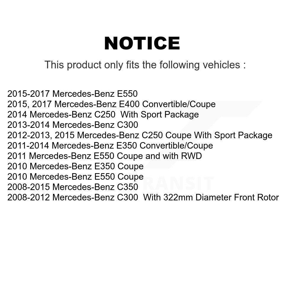 Front Rear Ceramic Brake Pads Parking Shoe Kit For Mercedes-Benz C300 E350 C350 C250 E400 KCN-100851