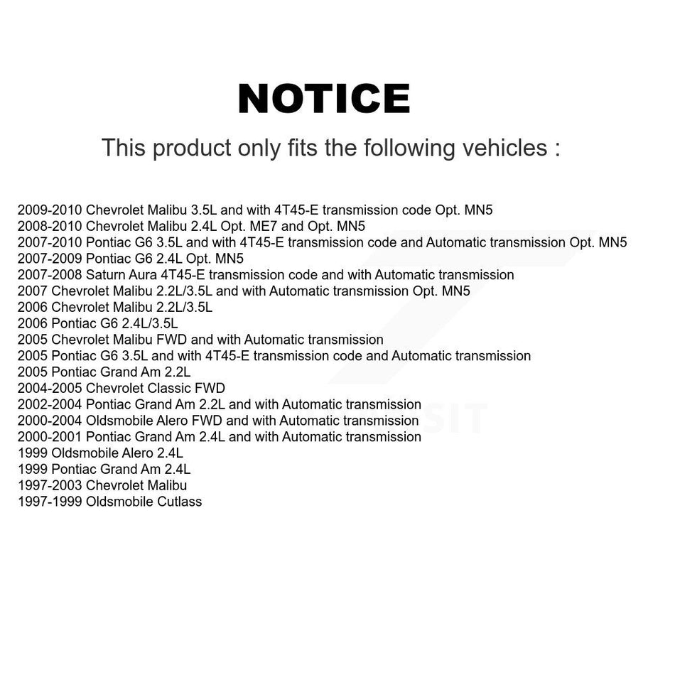 Front CV Axle Shaft Kit For Chevrolet Malibu Pontiac G6 Grand Am Oldsmobile Alero Saturn KCV-100002