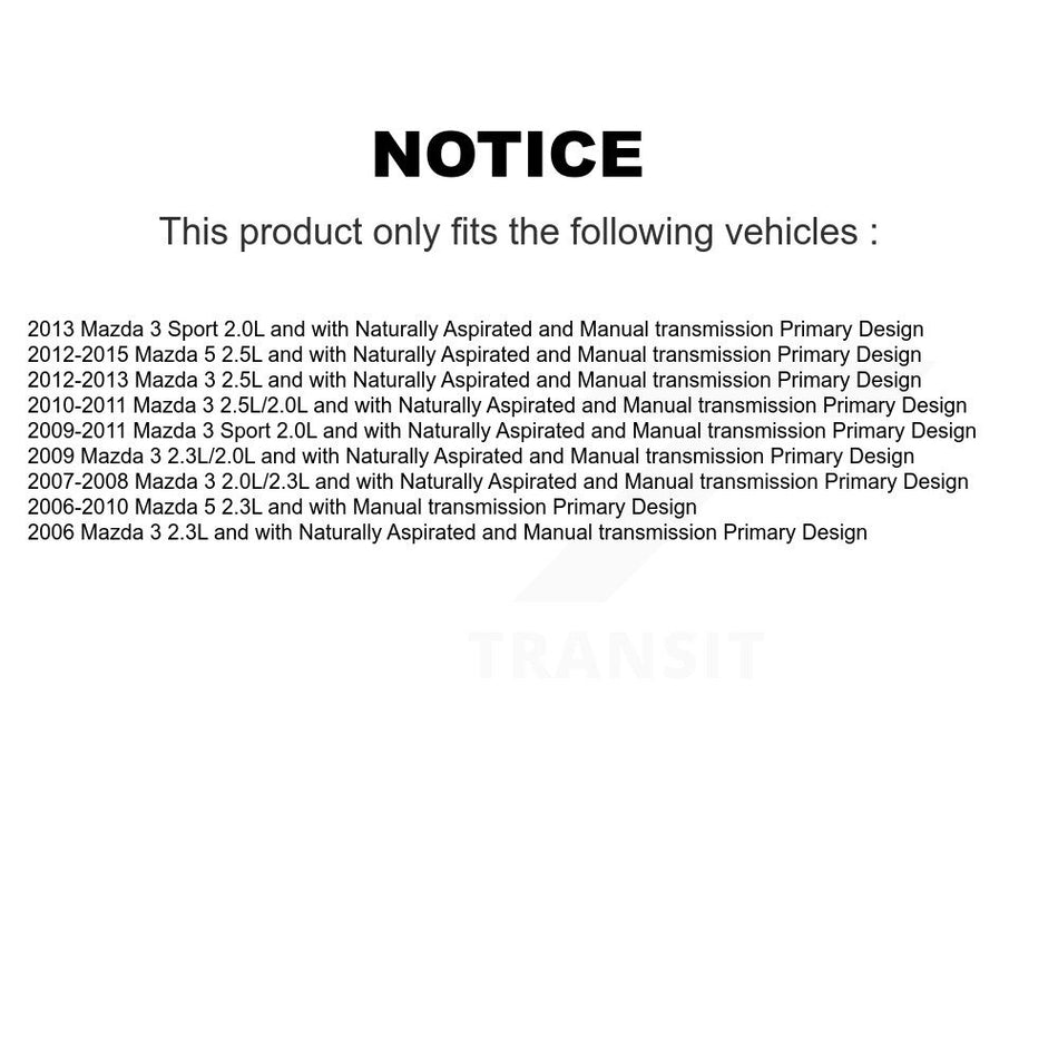 Front CV Axle Drive Shaft Complete Assembly Kit For Mazda 3 5 Sport Primary Design KCV-100015