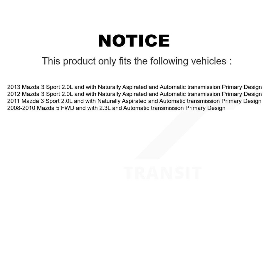 Front CV Axle Drive Shaft Complete Assembly Kit For Mazda 5 3 Sport Primary Design KCV-100018