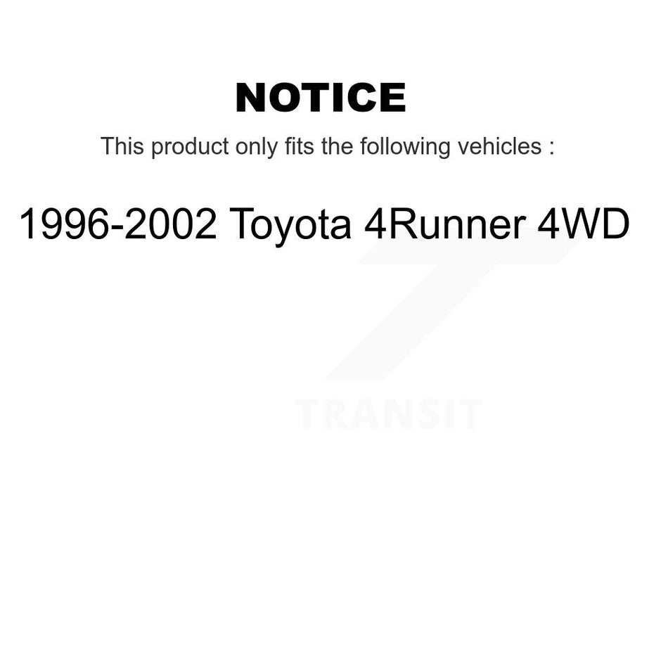 Front CV Axle Drive Shaft Complete Assembly Kit For 1996-2002 Toyota 4Runner 4WD KCV-100031