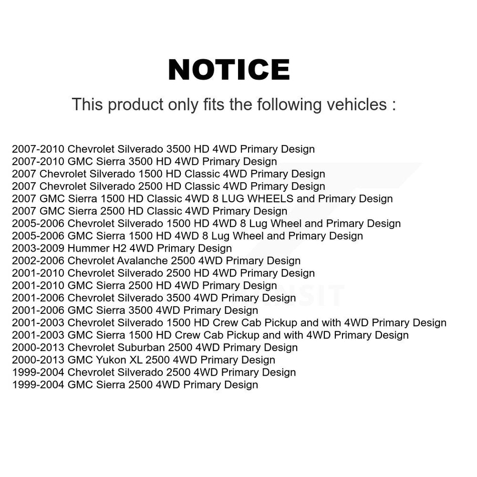 Front CV Axle Shaft Kit For Chevrolet GMC Sierra 2500 HD Silverado 3500 Classic Hummer H2 KCV-100053