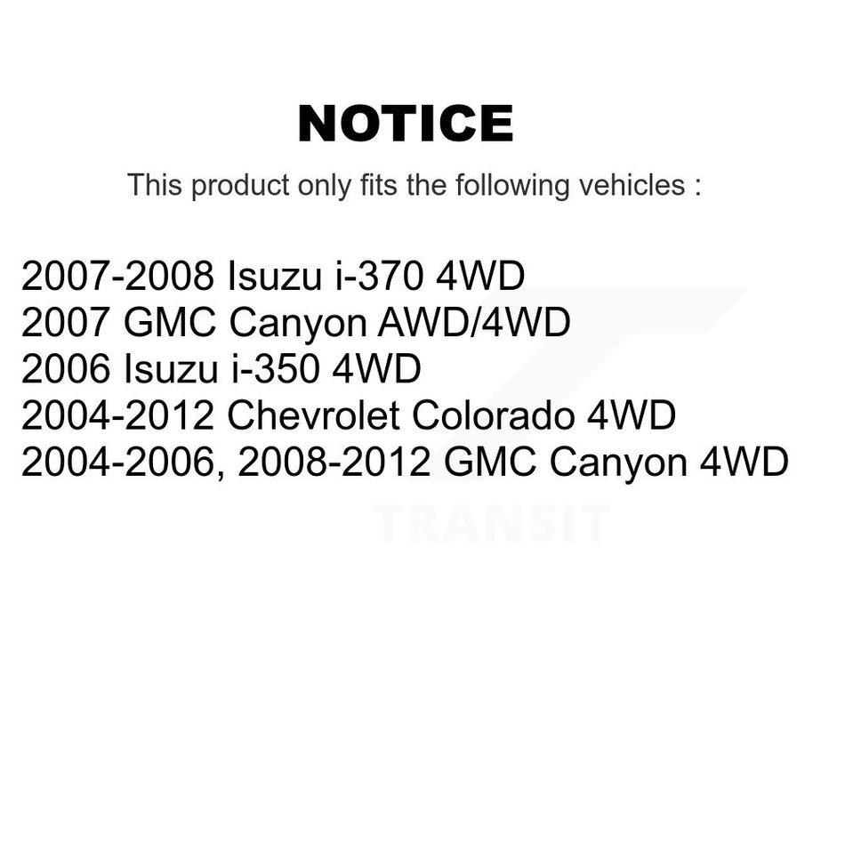 Front CV Axle Drive Shaft Kit For Chevrolet Colorado GMC Canyon Isuzu i-350 i-370 KCV-100056