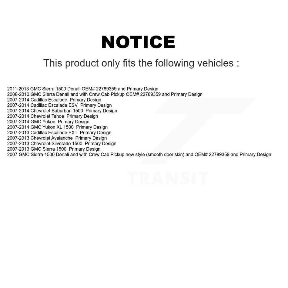 Front CV Axle Shaft Kit For Chevrolet GMC Sierra 1500 Silverado Avalanche Cadillac Tahoe KCV-100078