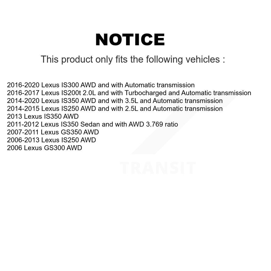 Front CV Axle Drive Shaft Assembly Kit For Lexus IS250 IS300 IS350 GS350 GS300 IS200t KCV-100082