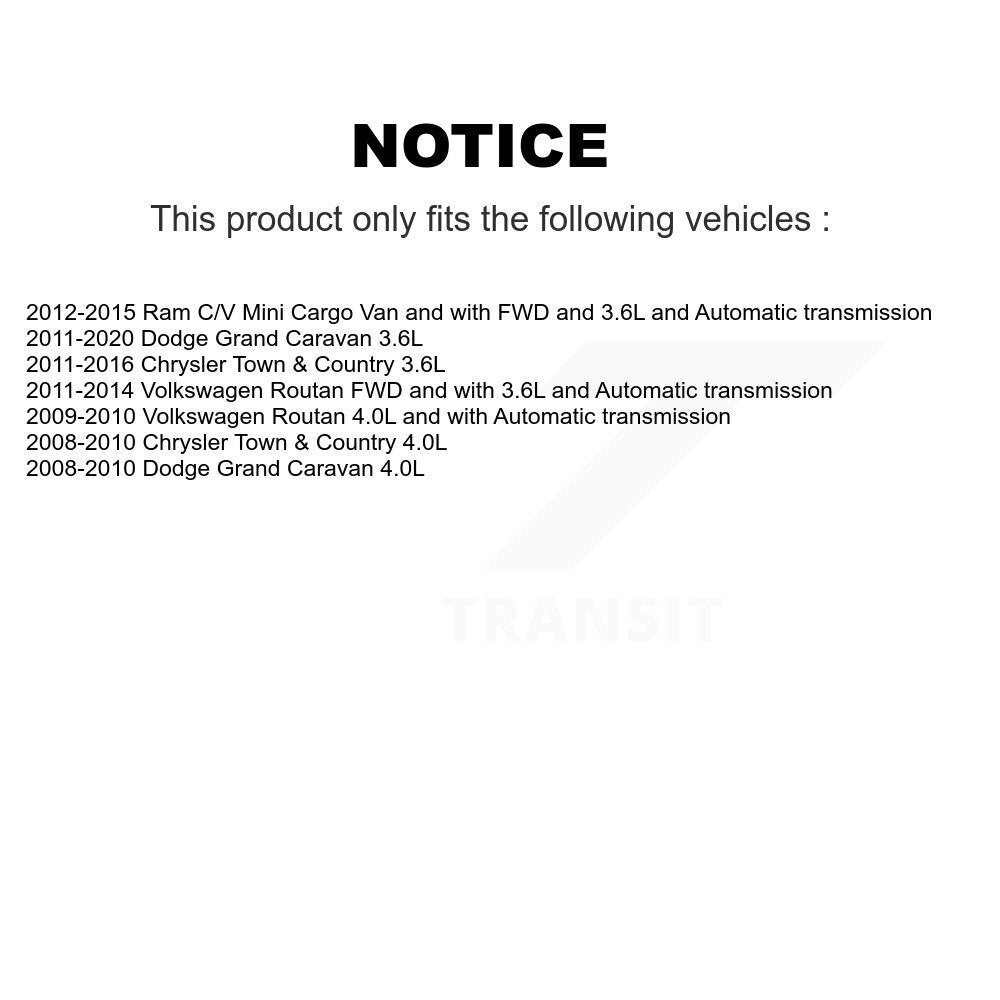 Front CV Axle Shaft Kit For Dodge Grand Caravan Chrysler Town & Country Ram C/V Routan KCV-100083