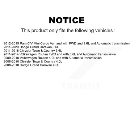 Front CV Axle Shaft Kit For Dodge Grand Caravan Chrysler Town & Country Ram C/V Routan KCV-100083