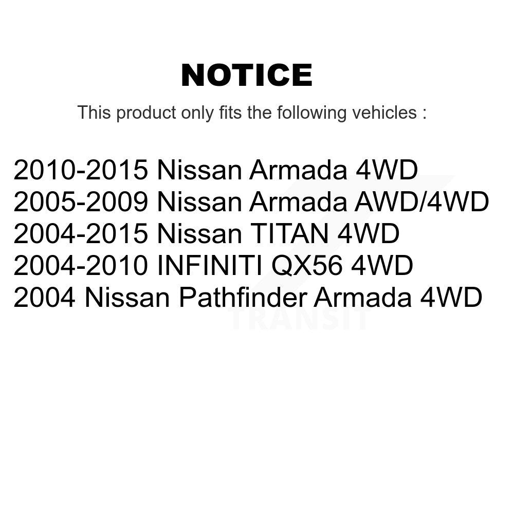 Front CV Axle Drive Shaft Assembly Kit For Nissan TITAN Armada INFINITI QX56 Pathfinder KCV-100104