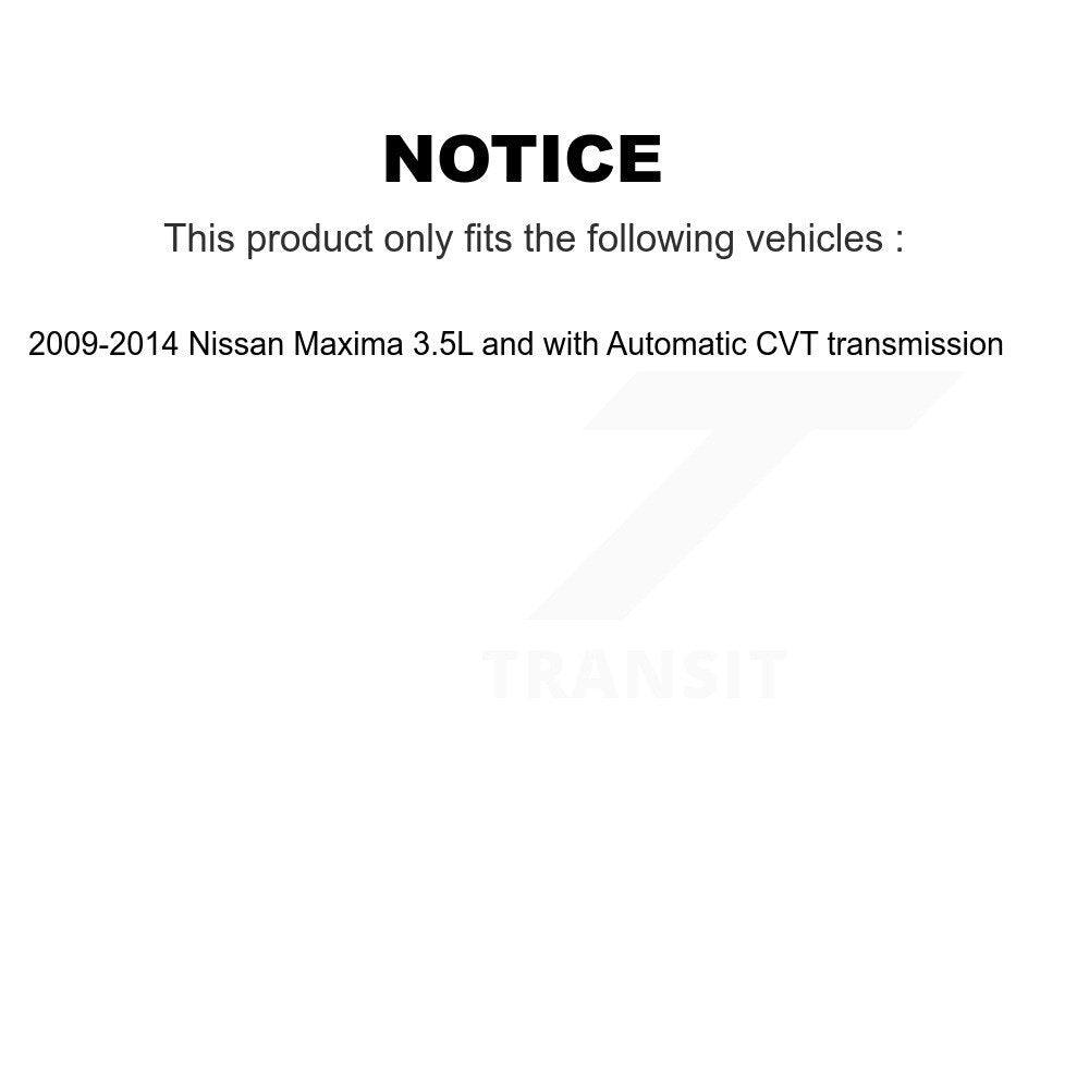 Front CV Axle Shaft Kit For 2009-2014 Nissan Maxima 3.5L with Automatic CVT transmission KCV-100110