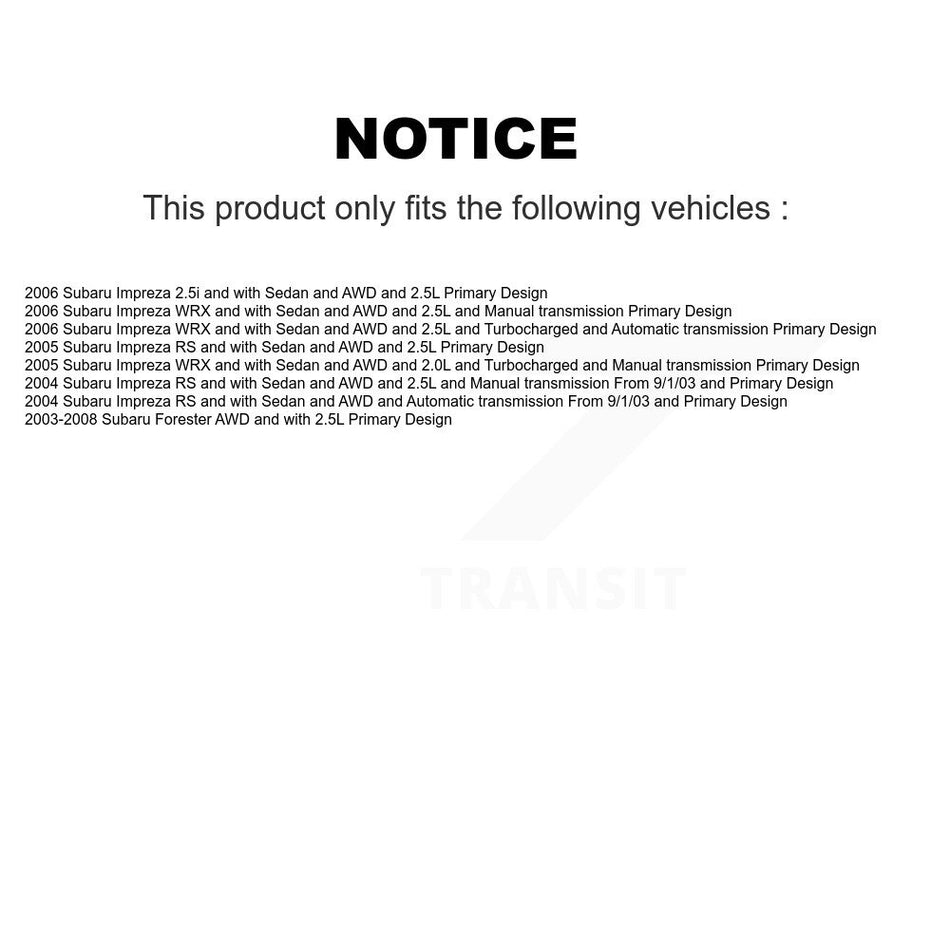 Front CV Axle Drive Shaft Complete Assembly Kit For Subaru Forester Impreza KCV-100134
