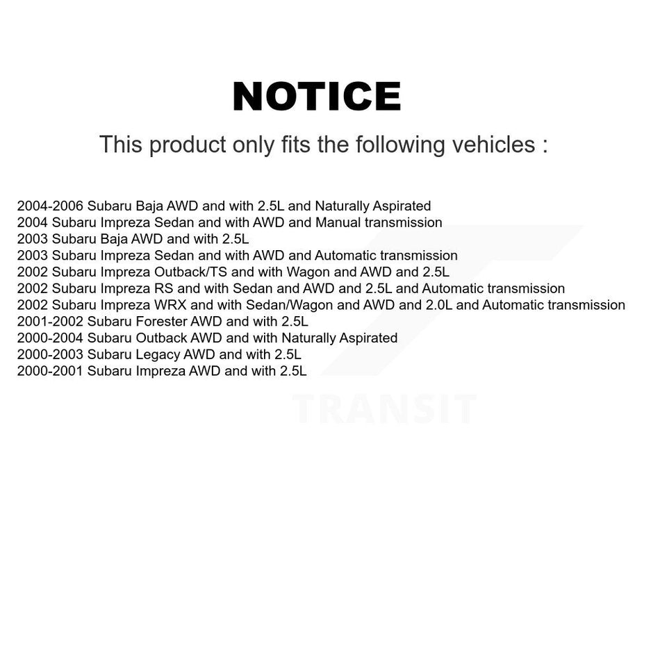 Front CV Axle Drive Shaft Assembly Kit For Subaru Impreza Outback Forester Legacy Baja KCV-100135