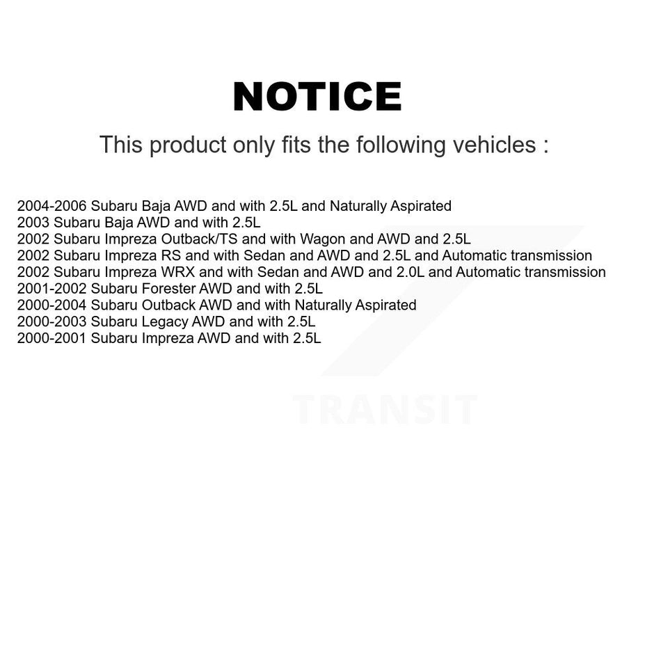 Front CV Axle Drive Shaft Assembly Kit For Subaru Impreza Outback Forester Legacy Baja KCV-100135
