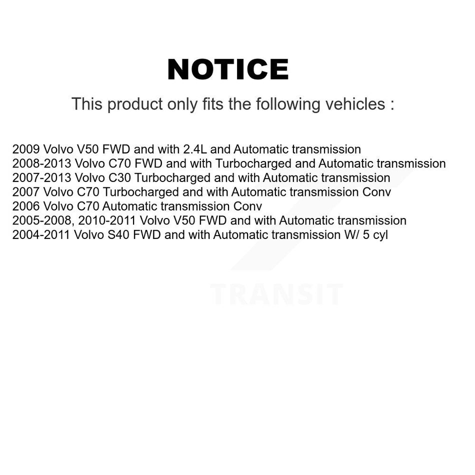 Front CV Axle Drive Shaft Complete Assembly Kit For Volvo S40 C30 V50 C70 KCV-100156