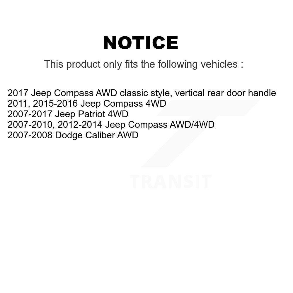 Rear CV Axle Drive Shaft Complete Assembly Kit For Jeep Patriot Compass Dodge Caliber KCV-100171