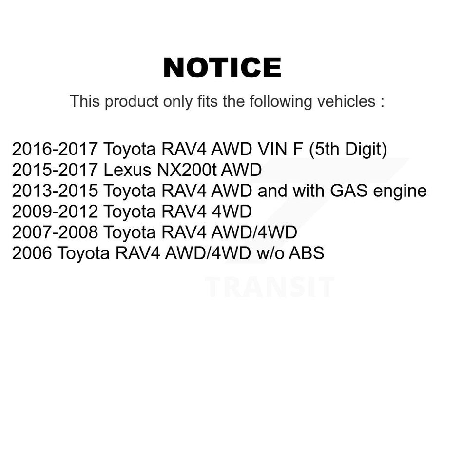 Rear CV Axle Drive Shaft Complete Assembly Kit For Toyota RAV4 Lexus NX200t KCV-100172