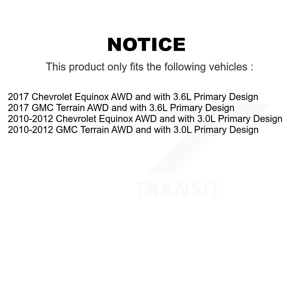 Front Rear CV Axle Drive Shaft Kit For Chevrolet Equinox GMC Terrain Primary Design KCV-100179