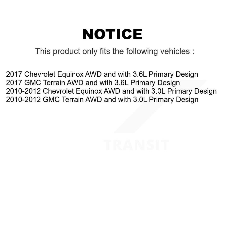 Front Rear CV Axle Drive Shaft Kit For Chevrolet Equinox GMC Terrain Primary Design KCV-100179