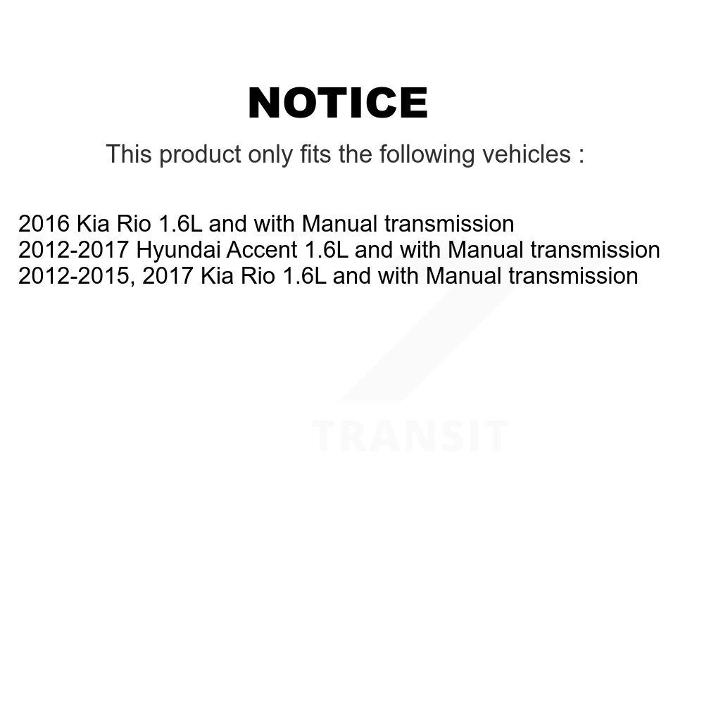 Front CV Axle Drive Shaft Kit For Hyundai Accent Kia Rio 1.6L with Manual transmission KCV-100204