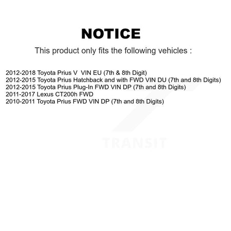 Front CV Axle Drive Shaft Complete Assembly Kit For Toyota Prius V Lexus CT200h Plug-In KCV-100219