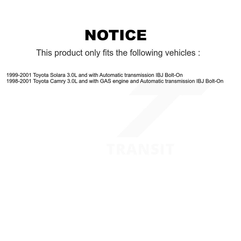 Front CV Axle Drive Shaft Complete Assembly Kit For Toyota Camry Solara IBJ Bolt-On KCV-100254