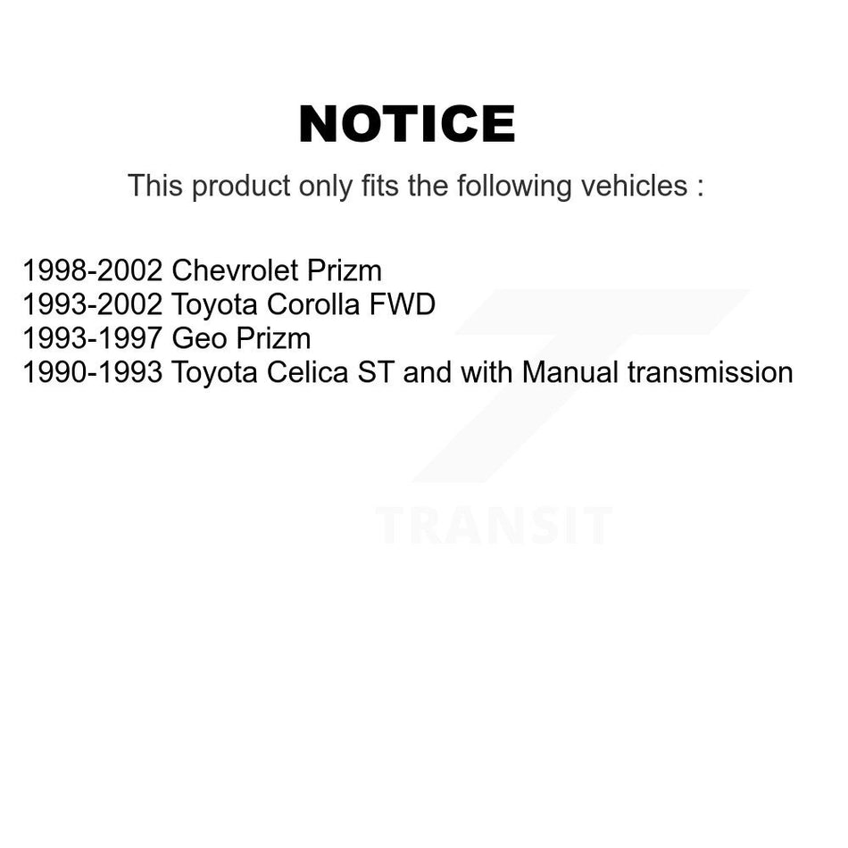 Front CV Axle Drive Shaft Assembly Kit For Toyota Corolla Celica Prizm Chevrolet Geo KCV-100340