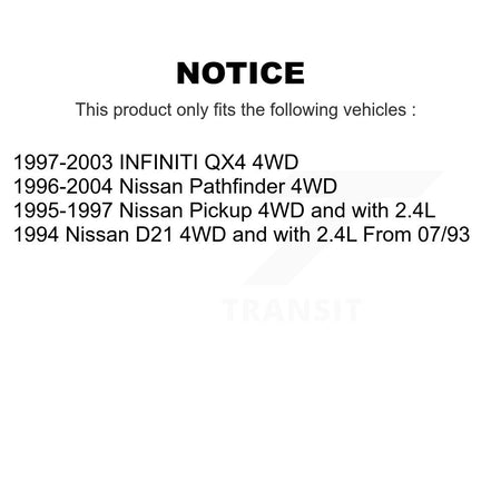 Front CV Axle Drive Shaft Assembly Kit For Nissan Pathfinder INFINITI QX4 Pickup D21 KCV-100341