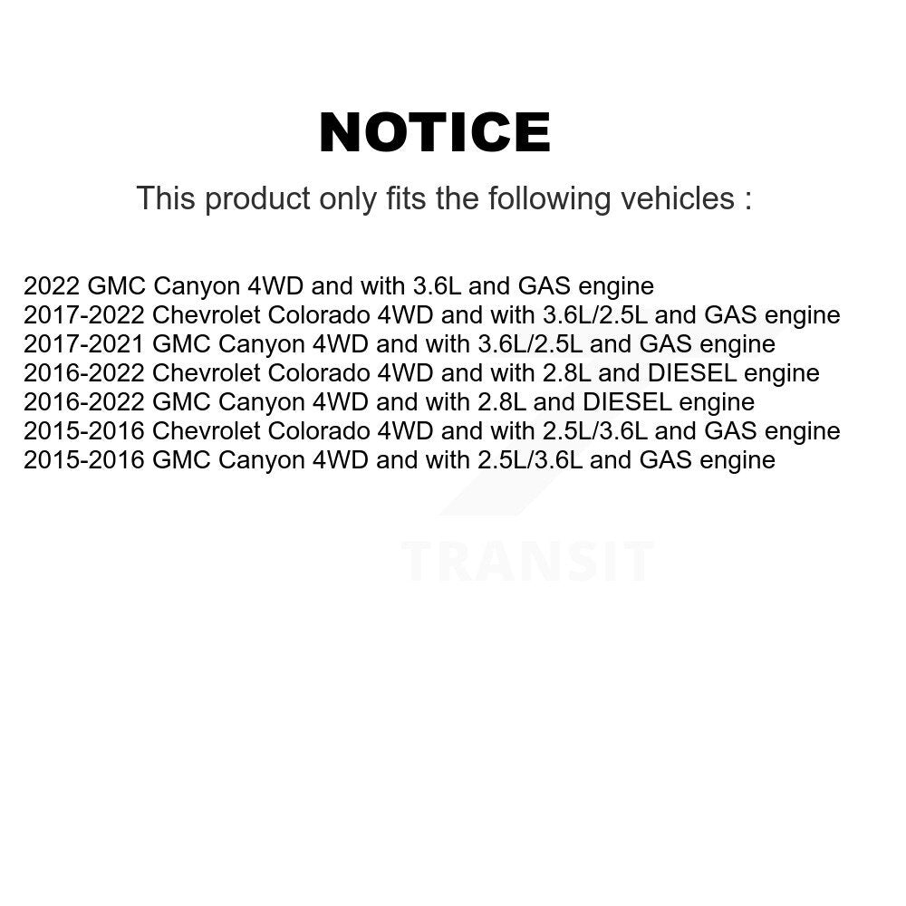 Front CV Axle Drive Shaft Complete Assembly Kit For Chevrolet Colorado GMC Canyon KCV-100346