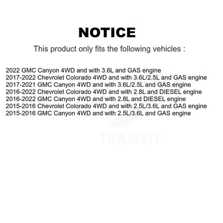 Front CV Axle Drive Shaft Complete Assembly Kit For Chevrolet Colorado GMC Canyon KCV-100346