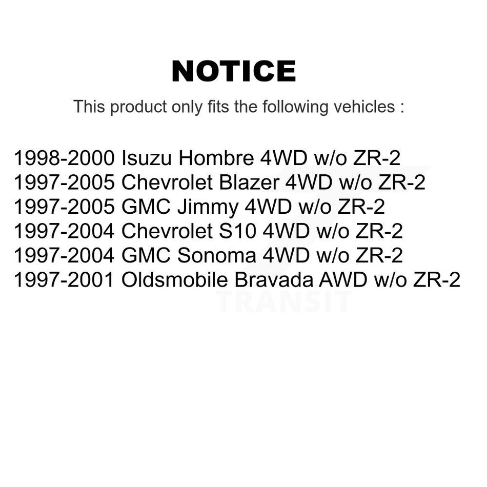 Front CV Axle Shaft Kit For Chevrolet GMC Blazer S10 Jimmy Sonoma Isuzu Hombre Oldsmobile KCV-100350