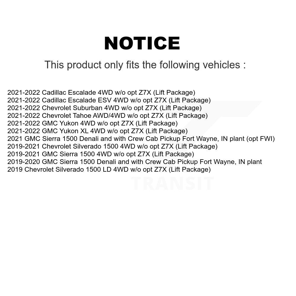 Front CV Axle Shaft Kit For Chevrolet GMC Silverado 1500 Sierra Yukon Tahoe LD Cadillac KCV-100358