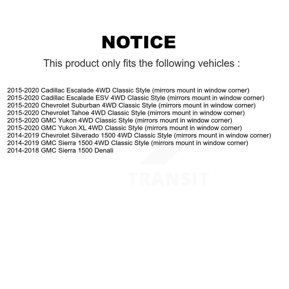 Front CV Axle Shaft Kit For GMC Chevrolet Sierra 1500 Silverado Tahoe Yukon Cadillac XL KCV-100359