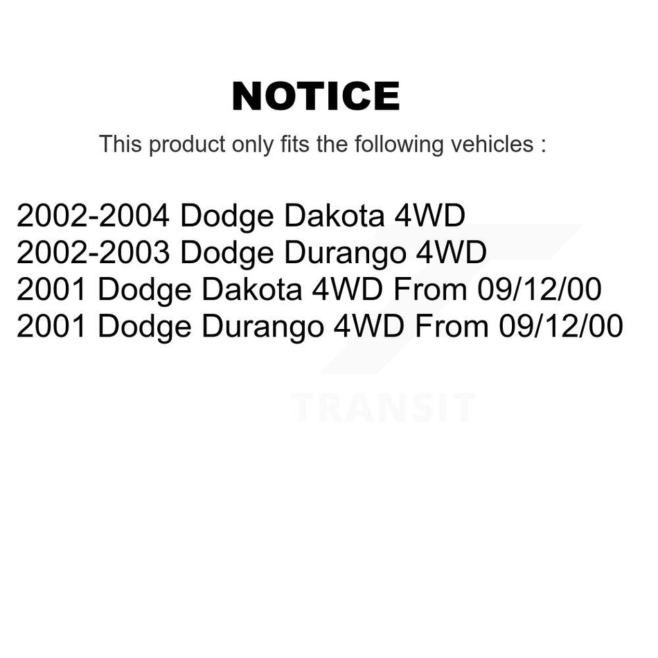 Front CV Axle Drive Shaft Assembly & Intermediate Kit For Dodge Dakota Durango 4WD KCV-100379