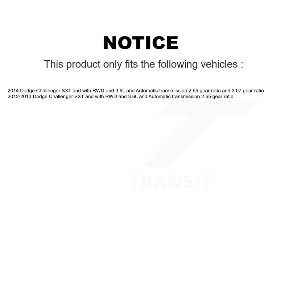 Rear CV Axle Shaft Kit For Dodge Challenger SXT with RWD 3.6L Automatic transmission KCV-100384