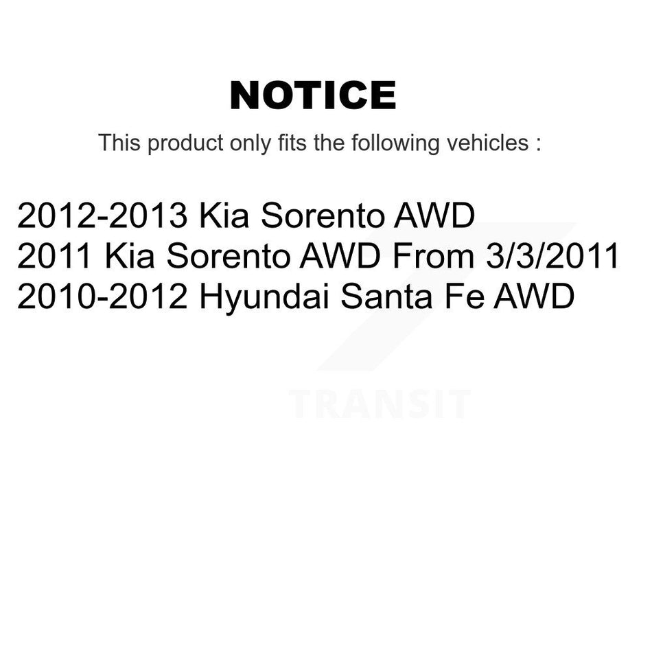 Rear CV Axle Drive Shaft Complete Assembly Kit For Hyundai Santa Fe Kia Sorento AWD KCV-100392