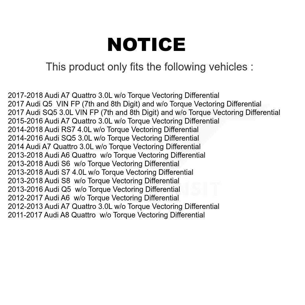 Rear CV Axle Drive Shaft Assembly Kit For Audi Q5 A6 Quattro A7 SQ5 A8 S6 RS7 S7 S8 KCV-100394