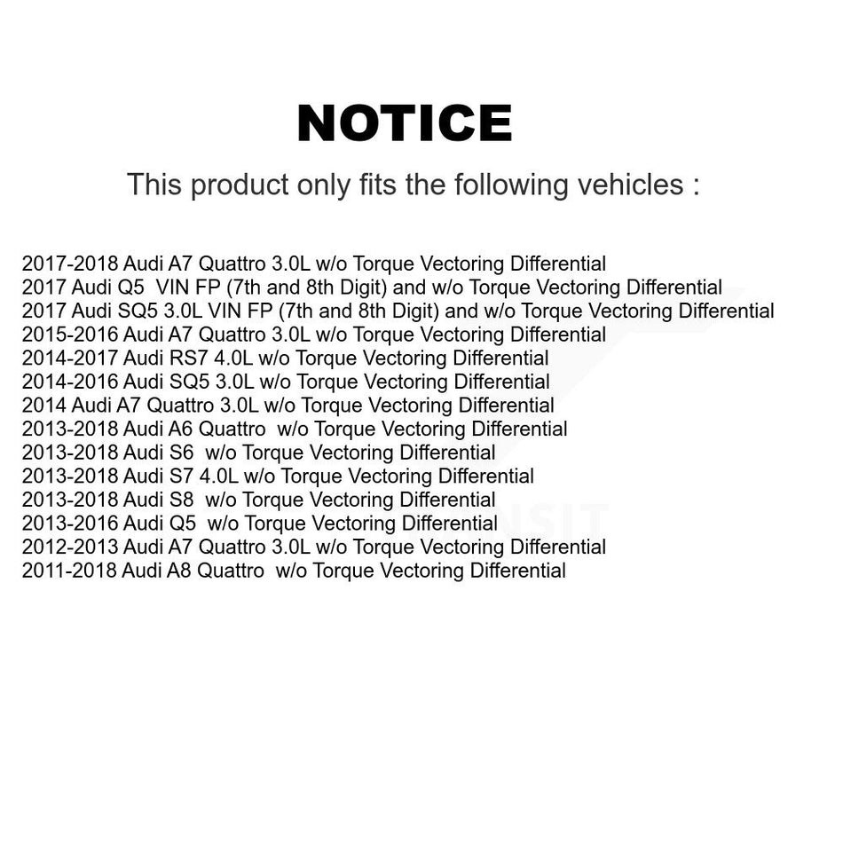 Rear CV Axle Drive Shaft Assembly Kit For Audi Q5 A6 Quattro A7 SQ5 A8 S6 RS7 S7 S8 KCV-100394
