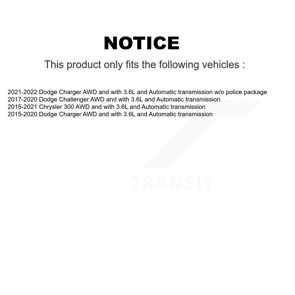 Front Rear CV Axle Drive Shaft Assembly Kit For Dodge Charger Chrysler 300 Challenger KCV-100399