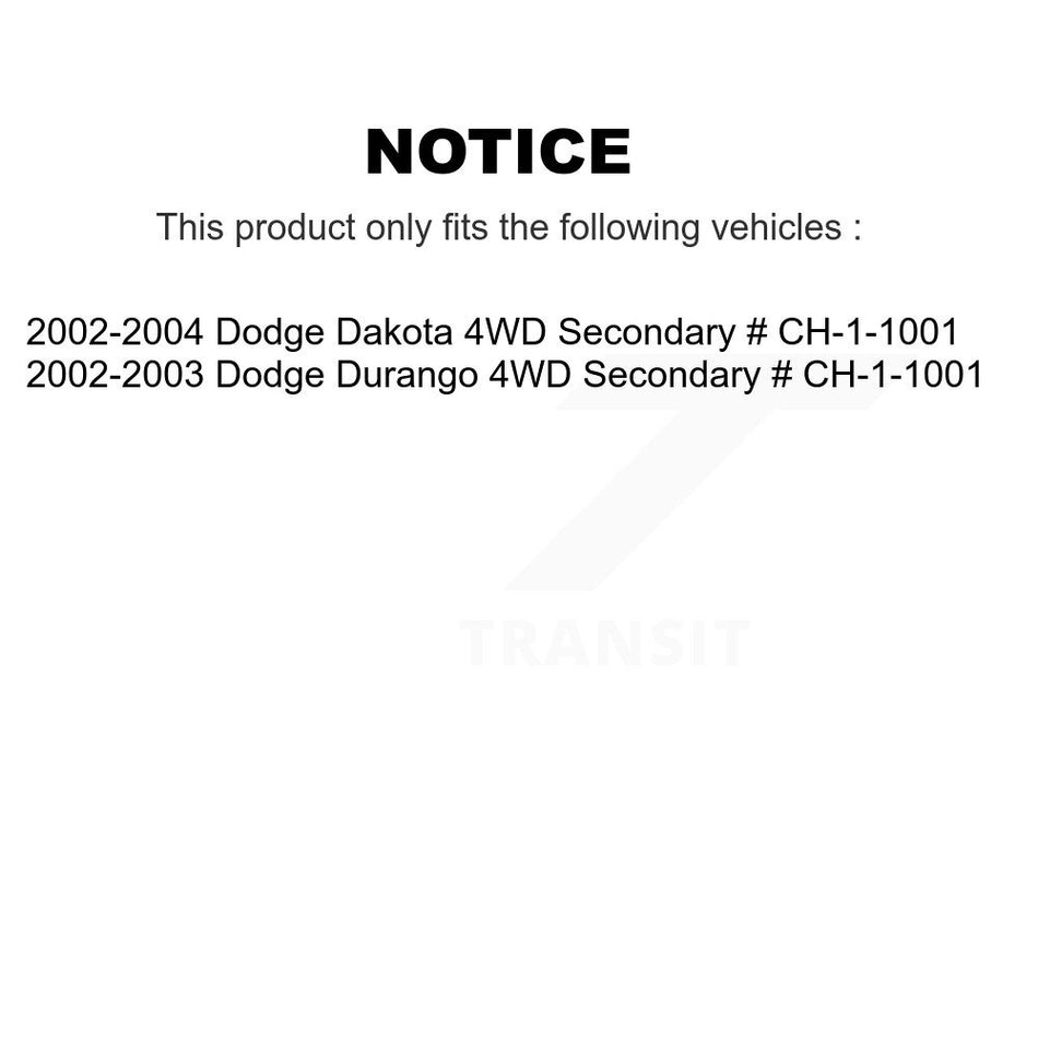 Front CV Axle Drive Shaft Assembly & Intermediate Kit For Dodge Dakota Durango 4WD KCV-100438