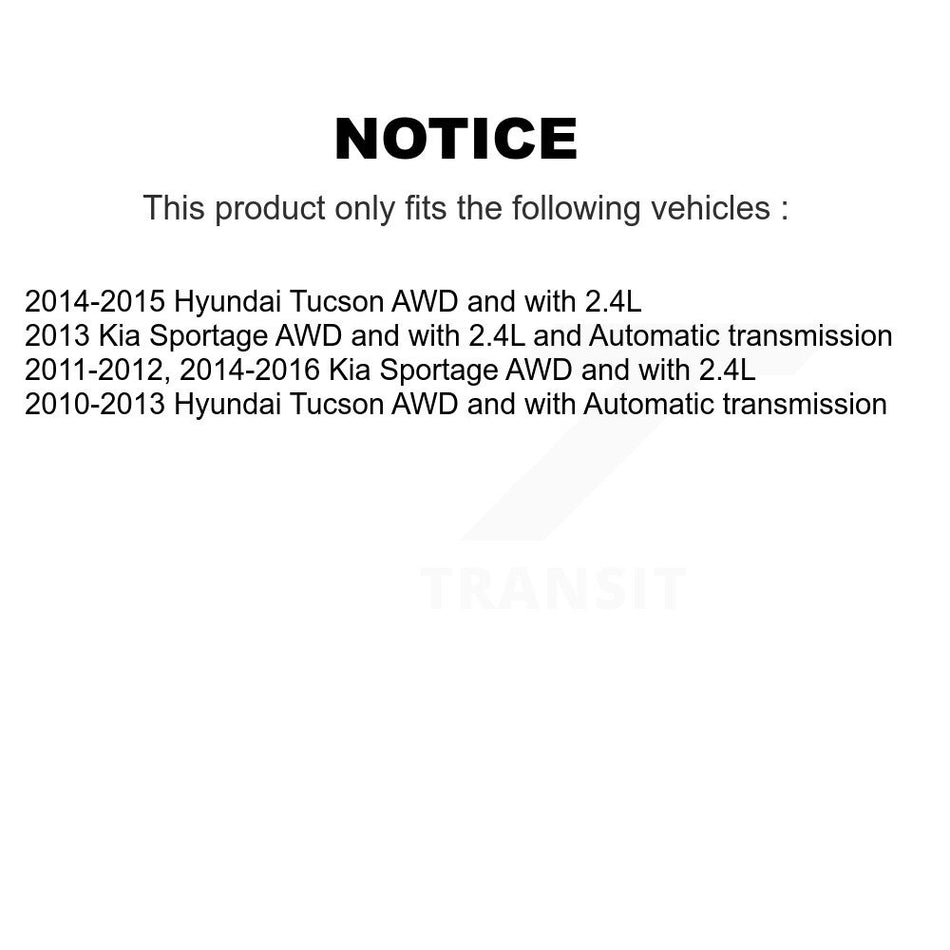 Front CV Axle Drive Shaft Complete Assembly Kit For Hyundai Tucson Kia Sportage KCV-100441