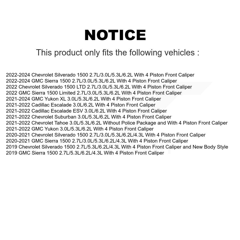 Front Rear Ceramic Brake Pad & Wear Sensor Kit For GMC Chevrolet Silverado 1500 Sierra XL KCW-100144