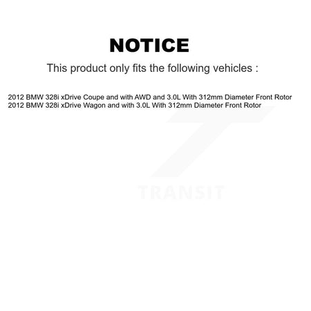 Front Rear Ceramic Disc Brake Pads And Wear Sensors Kit (7Pc) For BMW 328i xDrive KCW-100425