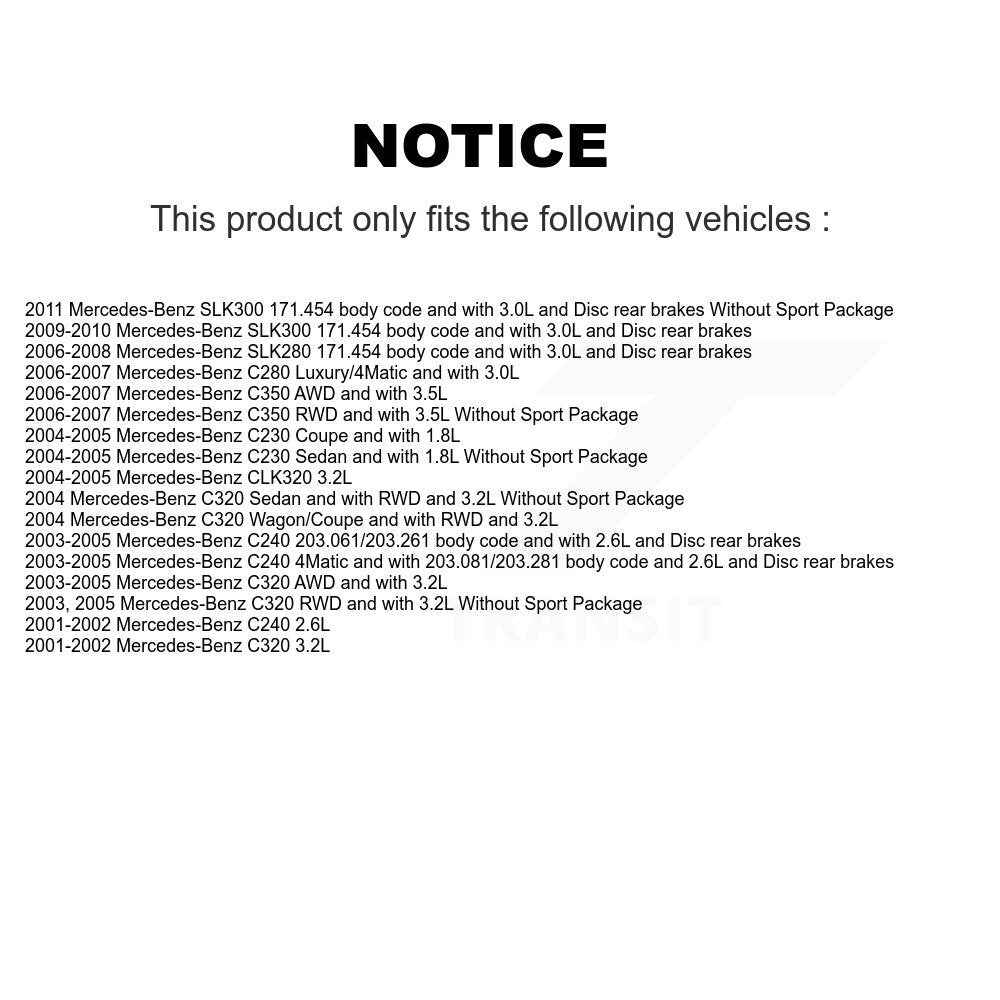 Front Ceramic Brake Pad Wear Sensor Kit For Mercedes-Benz C240 C230 C280 C320 SLK280 C350 KCW-100516