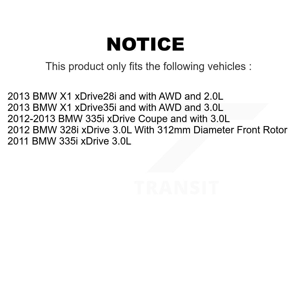 Front Ceramic Disc Brake Pads And Wear Sensors Kit For BMW 335i xDrive X1 328i KCW-100569