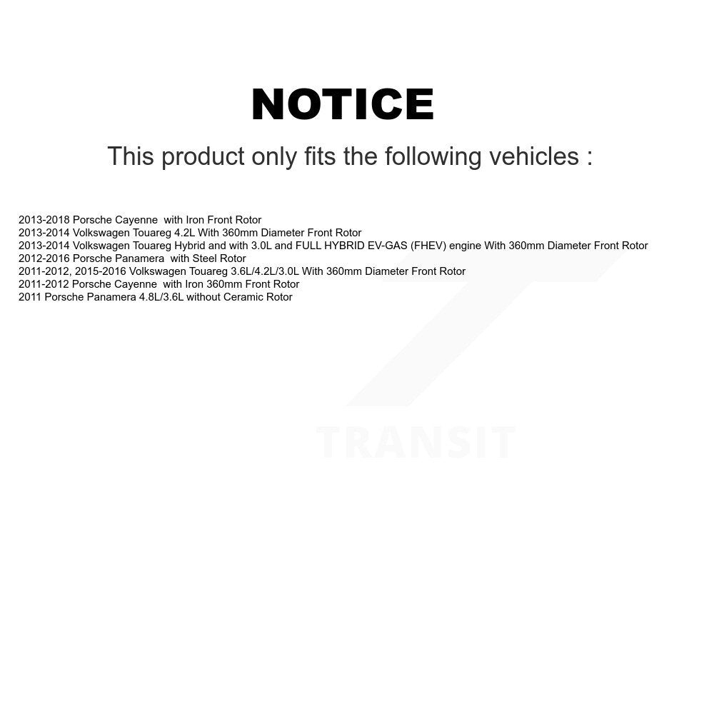 Front Ceramic Disc Brake Pads Wear Sensor Pair Kit For Porsche Cayenne Volkswagen Touareg KCW-100627