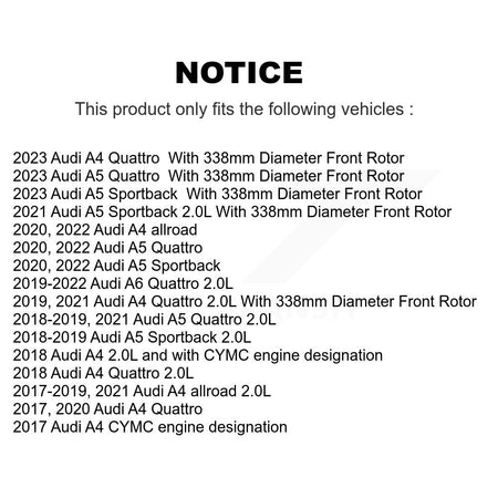 Front Ceramic Brake Pads Wear Sensor Pair Kit For Audi A4 Quattro A5 Sportback allroad A6 KCW-100697