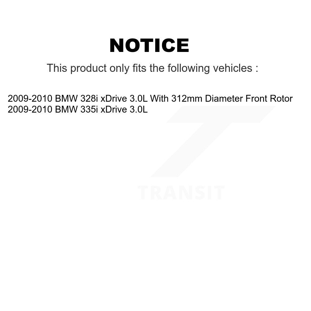Front Ceramic Disc Brake Pad Wear Sensor Pair Kit For 2009-2010 BMW 328i xDrive 335i 3.0L KCW-100729